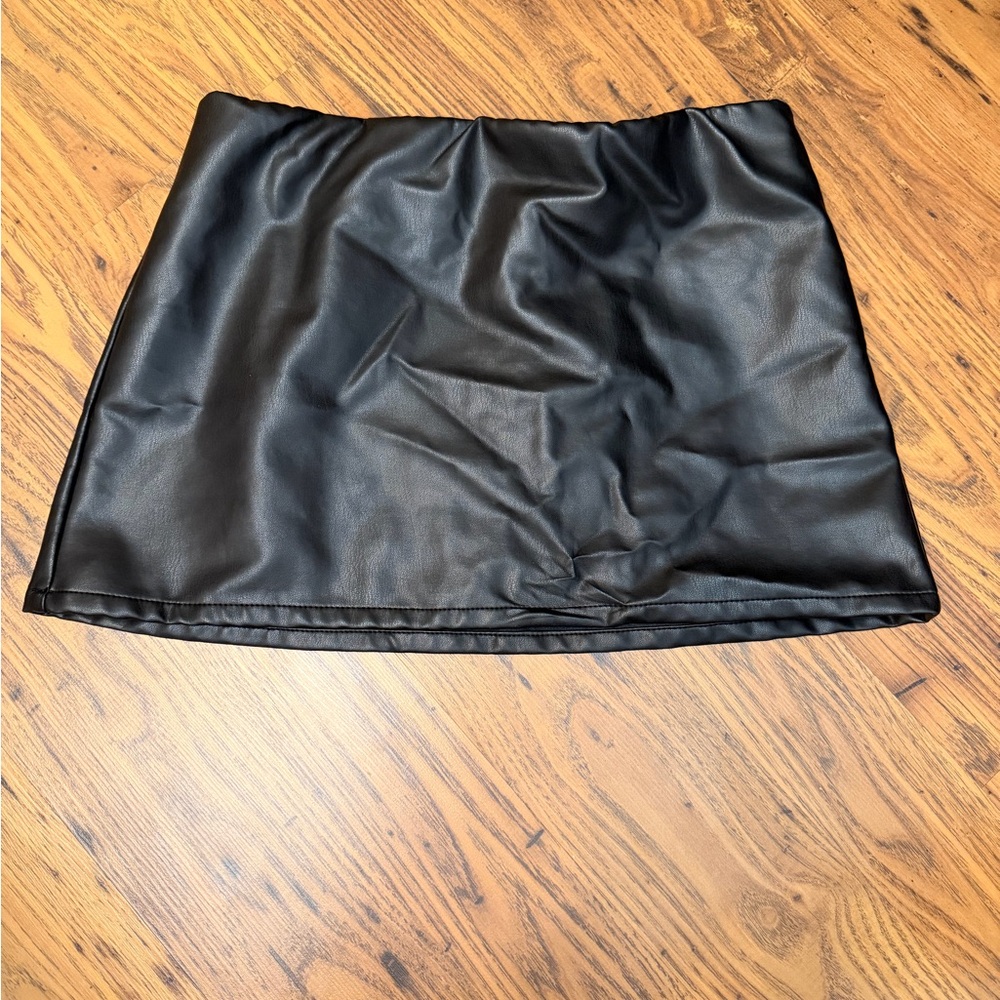 Black Leather Mini Skirt